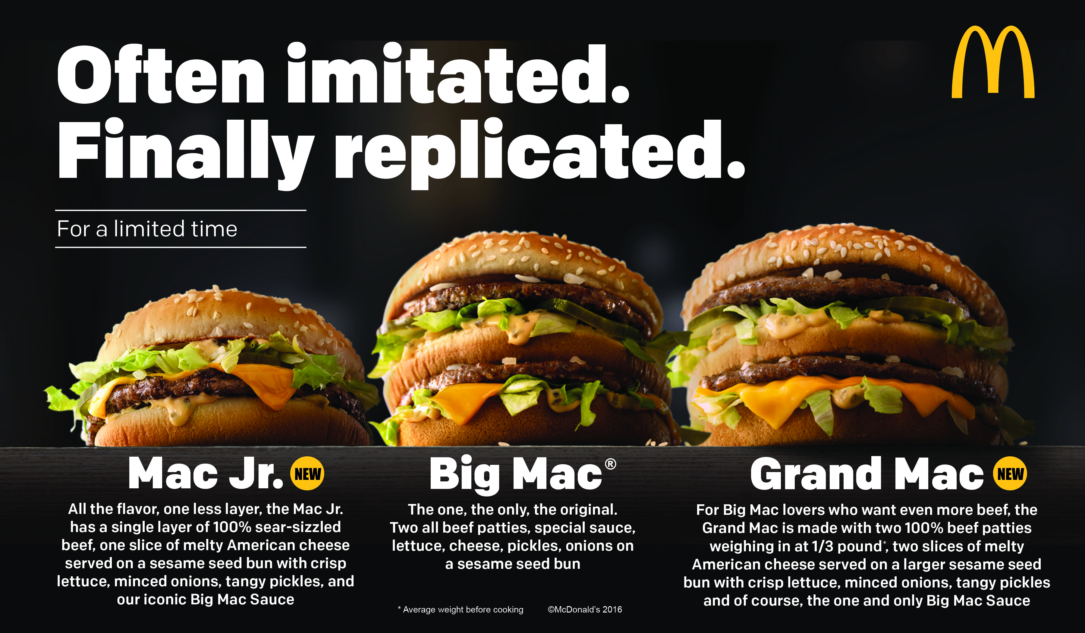 McDonald's oferece dois novos tamanhos de Bic Mac nos EUA